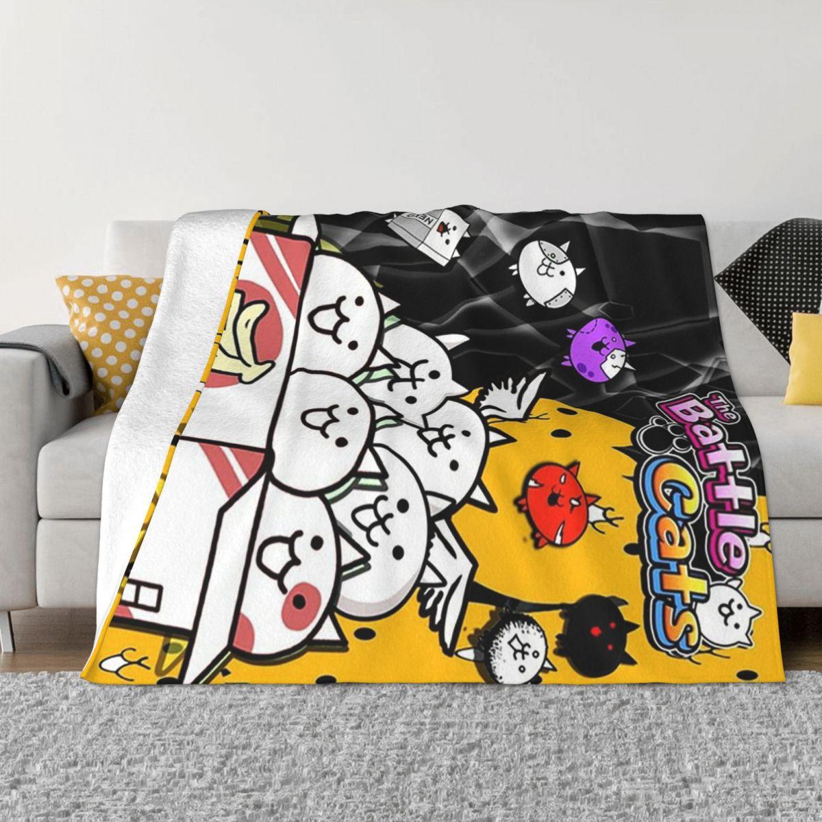 Exquisite Fashion Items Unisex Battle Cats Blanket Soft Warm Flannel Throw Blanket Bedding For Bed Living Room Picnic Travel Home Couch