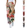 Women's Christmas Printed Sweatpants Casual Elastic Waist Tapered Pants