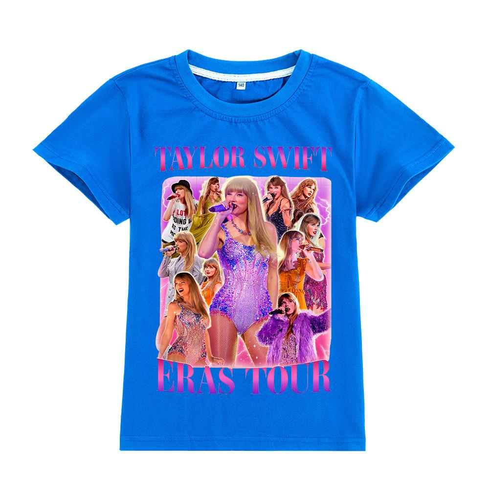 A958 Kids Boys Girls Taylor Swift Print Multi-color Short Sleeves T-shirt