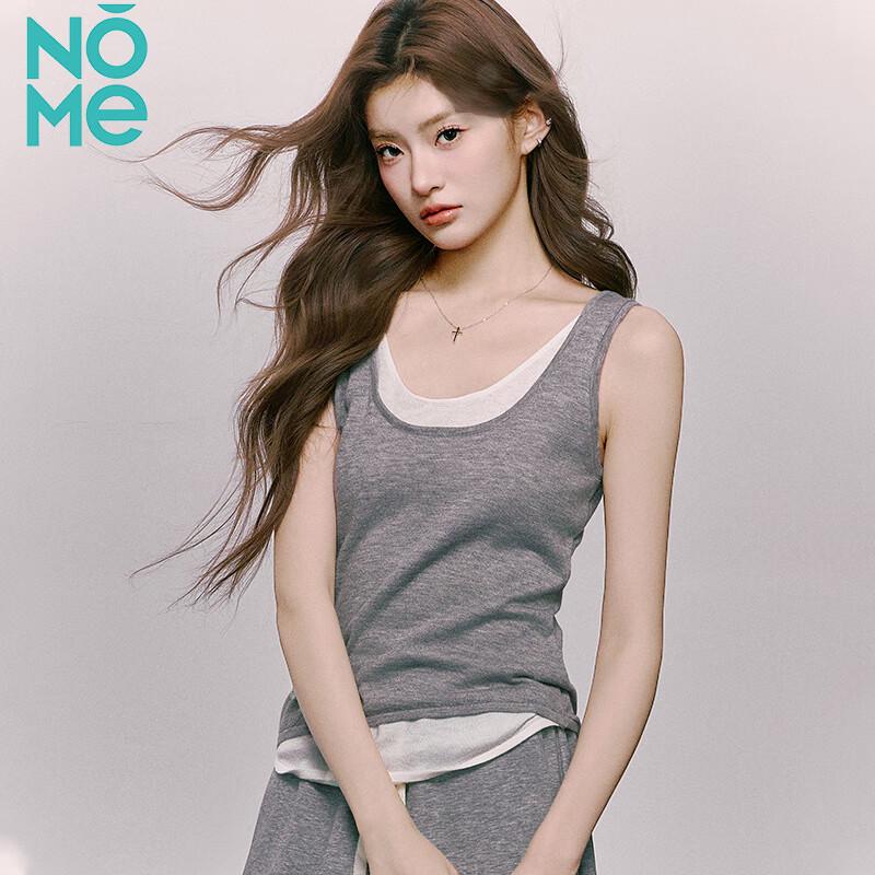 NOME Women s Snowflake Cotton Faux Two-Piece Tank Top L