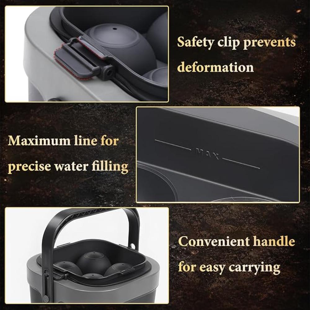 Non-stick Bar Clear Ice Sphere Mold 4 Cavities Ice Sphere Cube Maker Ice Cube Mold  Refrigerator