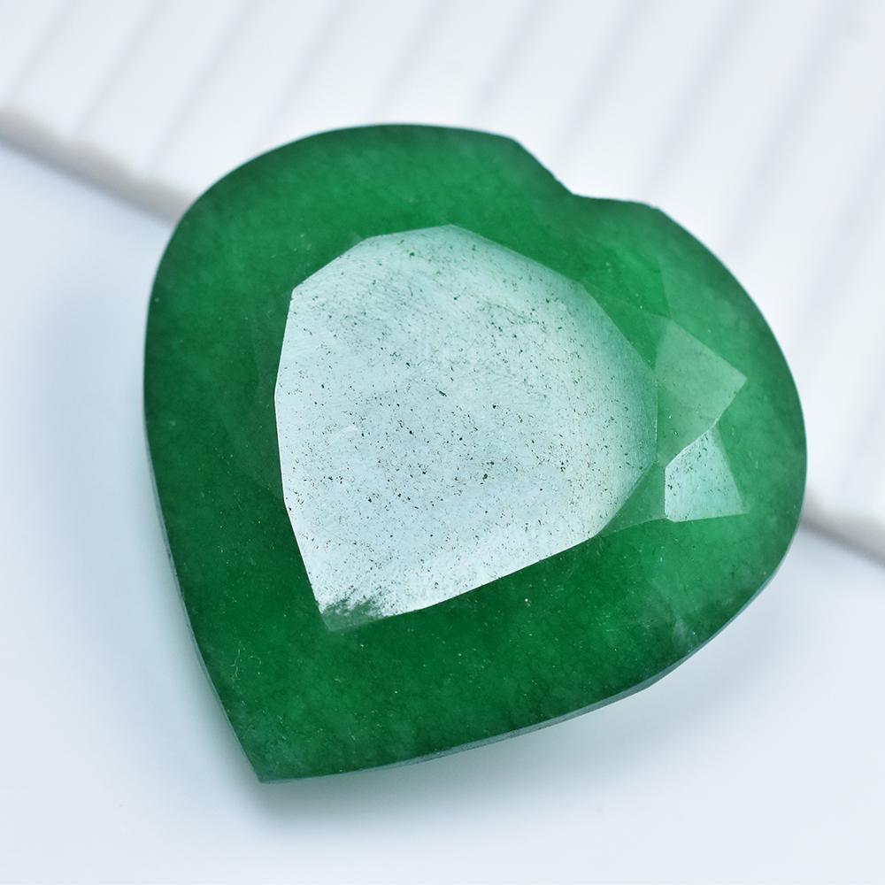 Natural Green Emerald Loose Gemstone 239 ct Heart Shape for Collectors for Jewelry Making and Crafts