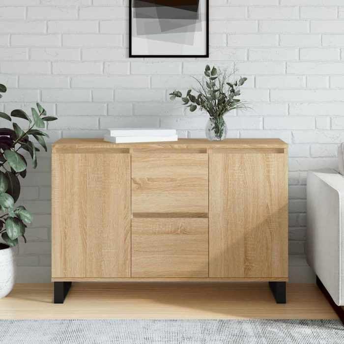 VidaXL Buffet, Armoire Latérale avec Pieds, Meuble de Rangement, Organisateur de Salon Salle de Séjour Intérieur, Chêne 827215