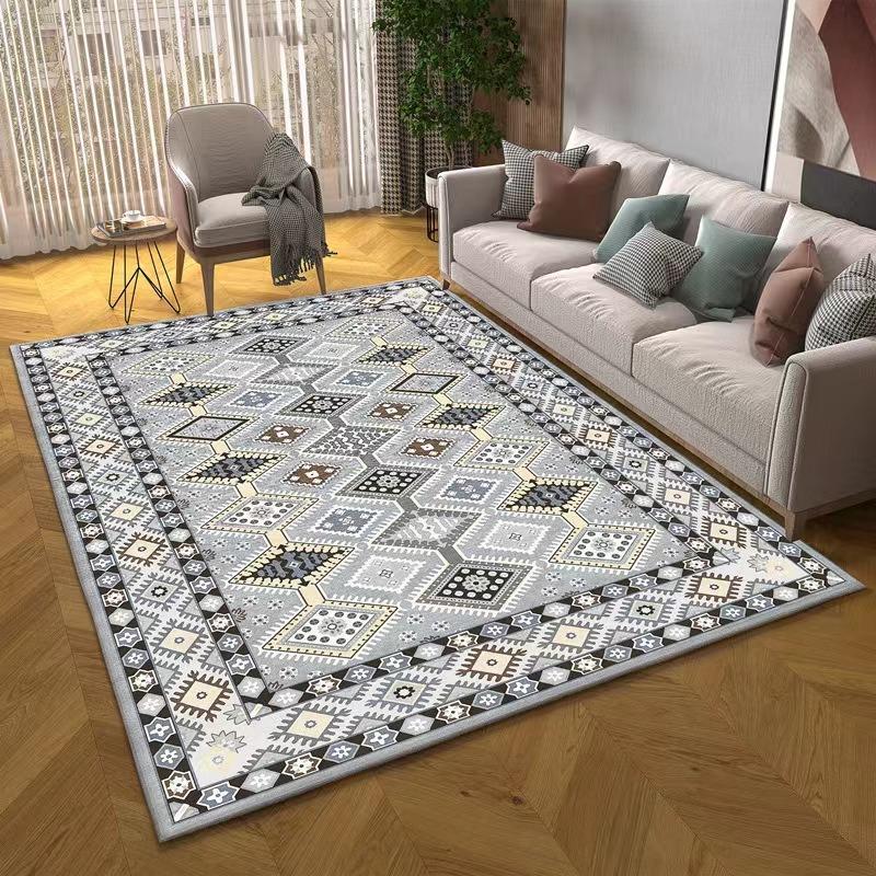 European and American Retro Foldable Living Room and Bedroom Carpet with Thickened Washed Back and Ethnic Style Carpet Beautiful