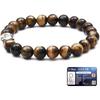 Natural Tiger Eye Healing Crystal Bracelet for Strength & Focus, Certified Authentic