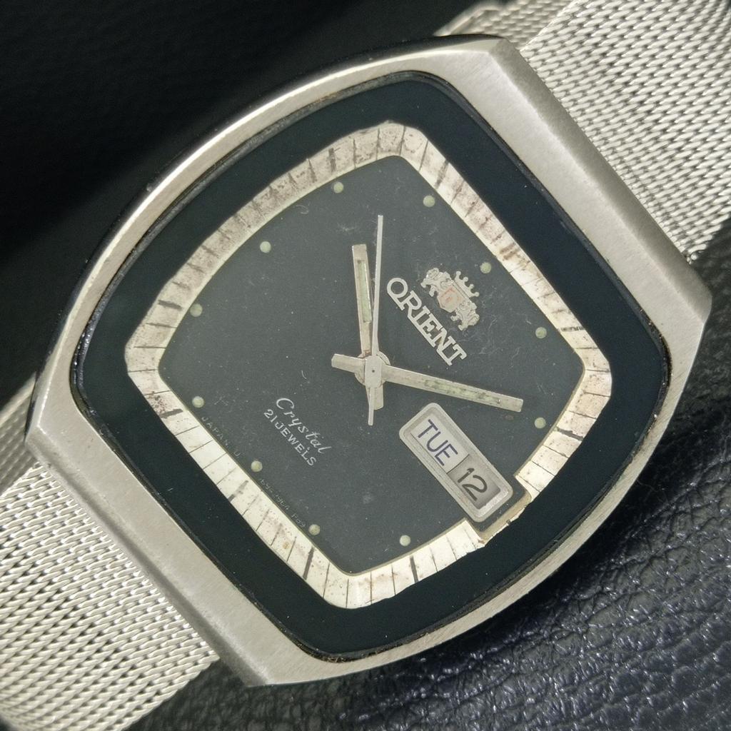 

JAPAN VINTAGE ORIENT CRYSTAL AUTOMATIC 46941 MENS ORIGINAL DIAL WATCH a703327-1 R213b-a703327