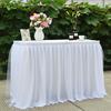 Wedding Table Skirt Tulle Ruffle Decor Birthday Party Dessert Table Cloth Banquet Meeting Table Cover Decoration