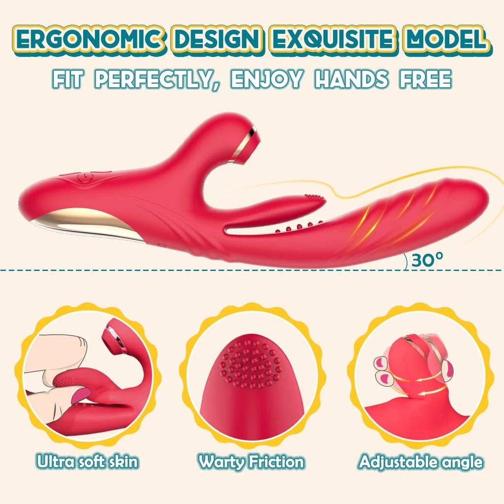 3 In 1 Vibrator for Women Dild Tapping Heating Clitoris Sucker Stimulator Vagina Masturbators Prostate Massager Adults Sex Toys