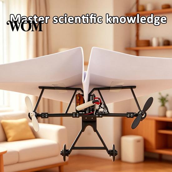 Dual Propeller Paper Plane Kit RC Airplane DIY Kit, Remote Control Electric Module with Gyro Stabilizer, Propellers, Aircraft Launcher Component
