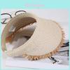 Summer Straw Hat With Daisy Print Wide Brim Sun Protection For Women Outdoor Casual