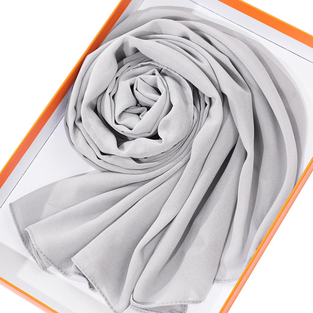 Solid Color Chiffon Scarf Breathable Simple Casual Shawl Hijab Windproof Sunscreen Head Wrap for Women Women Abaya Accessories