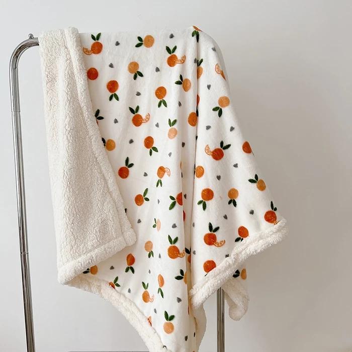 2025 New Printed Thickened Cartoon Milk Fleece Lamb Fleece Blanket Nap Blanket Sofa Blanket Spring and Autumn Season Available
