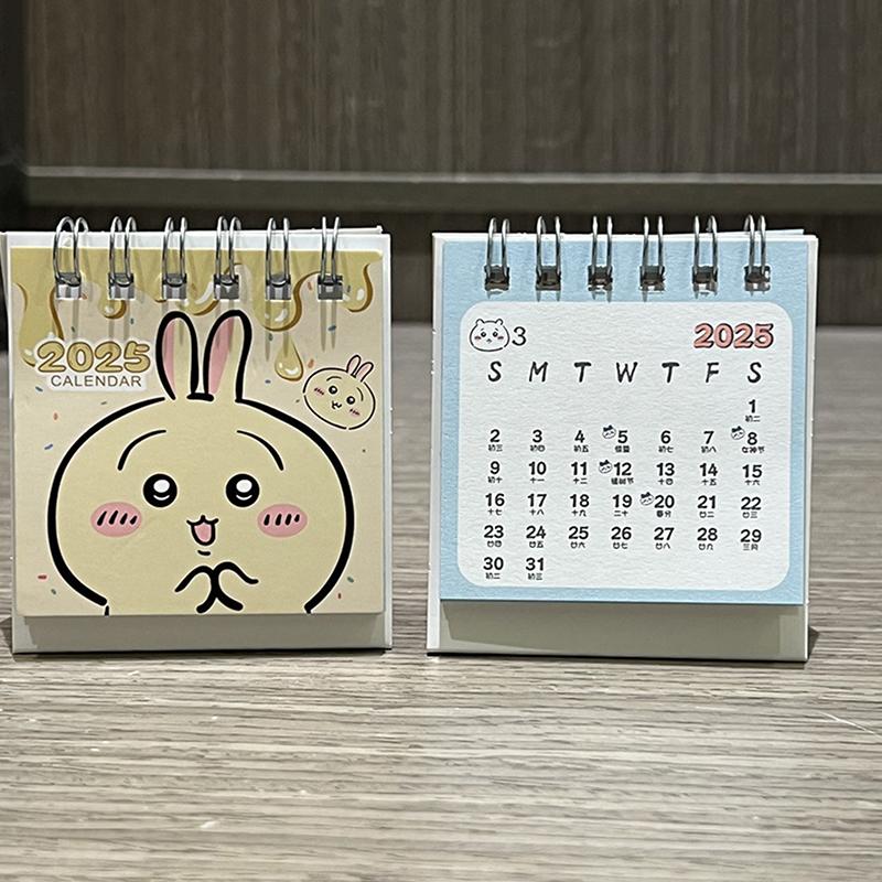 2025 Cartoon Chiikawa Mini-Tischkalender Kreative Bürodekoration Schreibtischkalender Tages-Memo-Kalender Lernplaner
