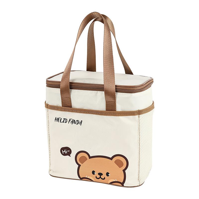 Cartoon Thickened Waterproof Insulated Bag Student Office Worker Lunch Bento Bag Handbag Large Capacity Thermal Aluminum Foil Bag