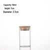 Agarwood Bamboo Lid Glass Display Bottle for Tea and Spices, 37mm Straight Opening.