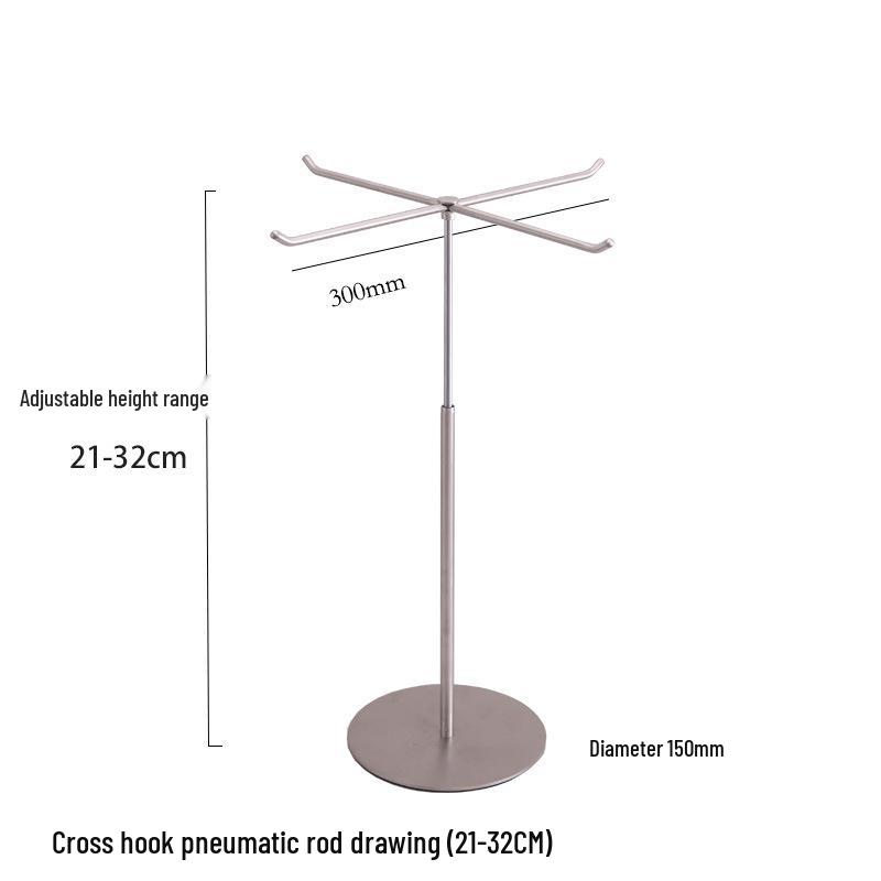 Adjustable Stainless Steel Handbag Display Stand with Gas Spring