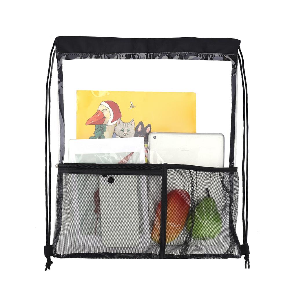 Men/Women Water-Repellent Clear Backpacks Transparent Drawstring Knapsack Large Capacity Outdoor Sports Bags Teenager Backpack