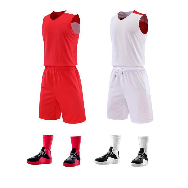 Reversible Basketball Jersey Set Kids Boys Youth Team Sport Uniform Breathable Athletic Tank Top