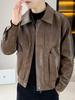 Men's Trendy PU Leather Motorcycle Jacket - Spring/Autumn Casual Lapel Coat