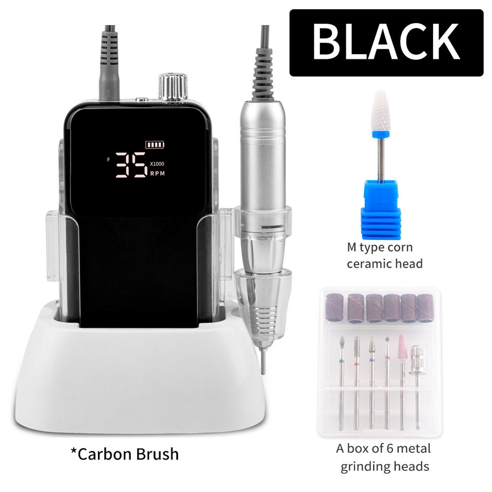 

Прямоугольная настольная беспроводная дрель для ногтей 35000 об/мин, перезаряжаемая беспроводная белая маникюрная электрическая пилочка для ногтей, дрель us