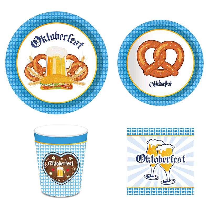 Oktoberfest Party Classic Beer Carnival Festival Disposable Tableware Paper Plates Cups Birthday Balloons Decoration Supplies