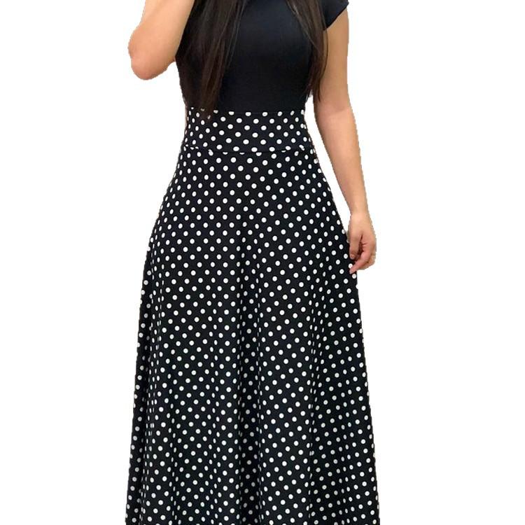 Floral Print Color Block Long Dress: Autumn 2018 Hot-Selling European & American Style Women's Clothing
