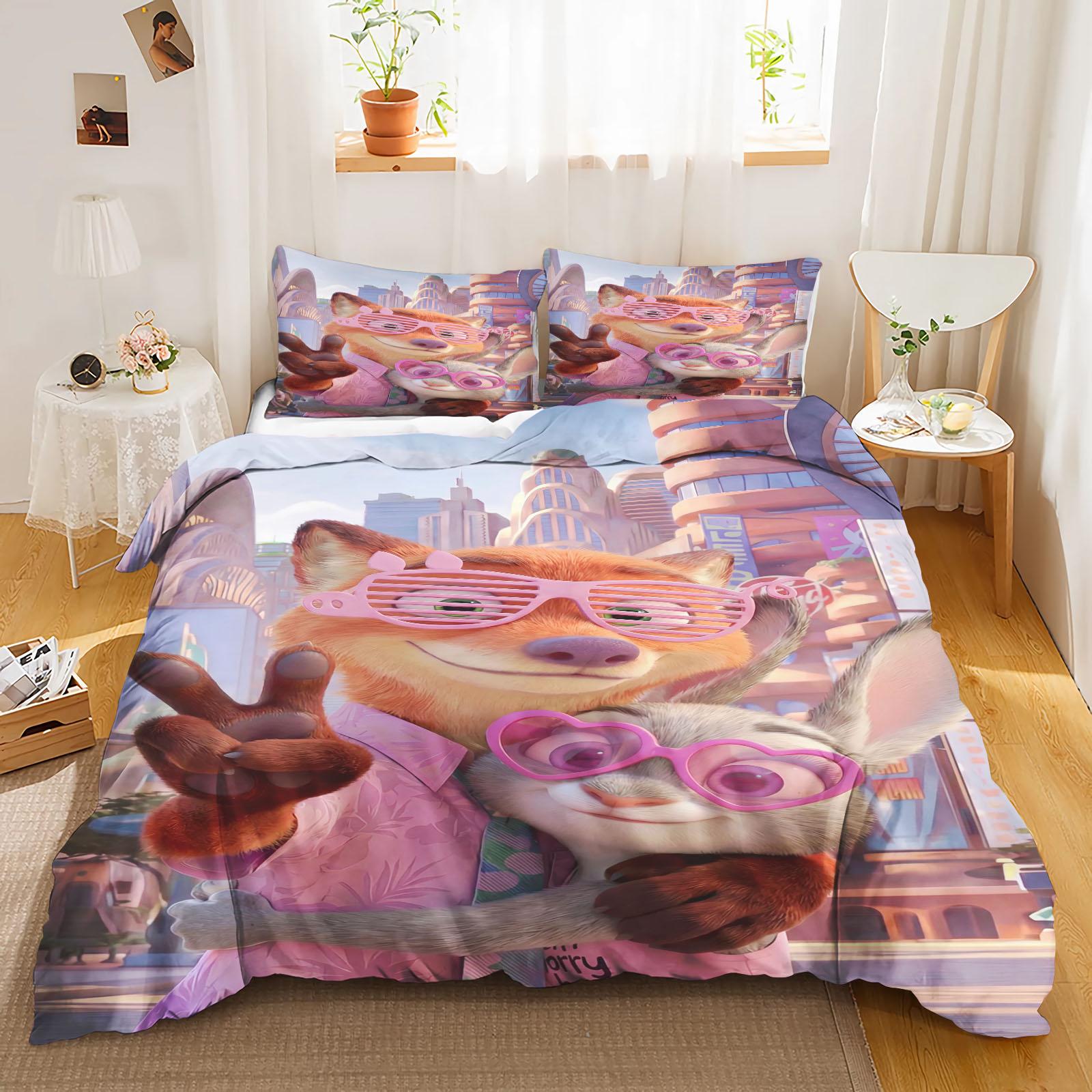 Zootopia Star Duvet Cover Set Bedding Comforter Sets King Size 3D Children S Bedding Set 135X200cm