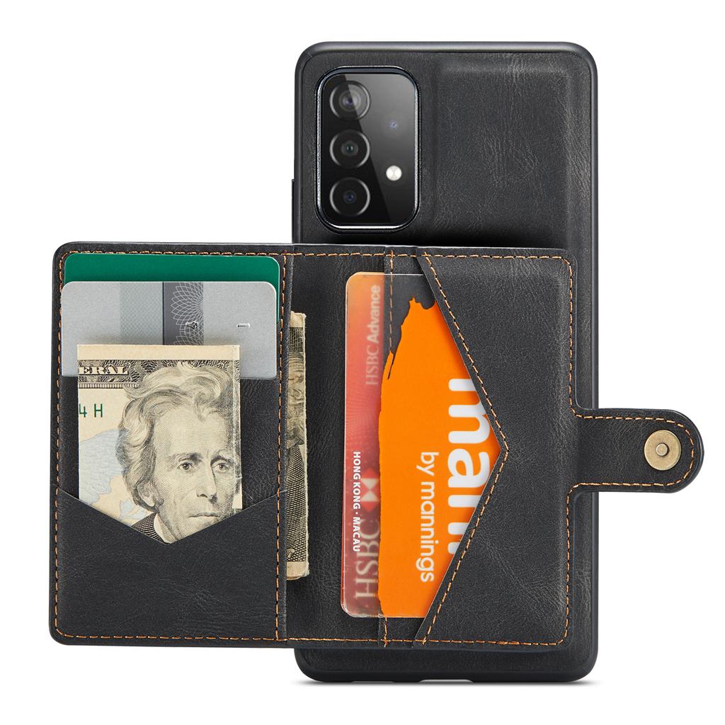 JEEHOOD J01 For Samsung Galaxy A52 4G/5G/A52s 5G Case Leather+TPU Detachable Phone Cover Card Bag