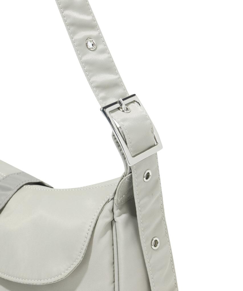 Covernat Woman Clover Heart Nylon Buckle Shoulder Bag Beige