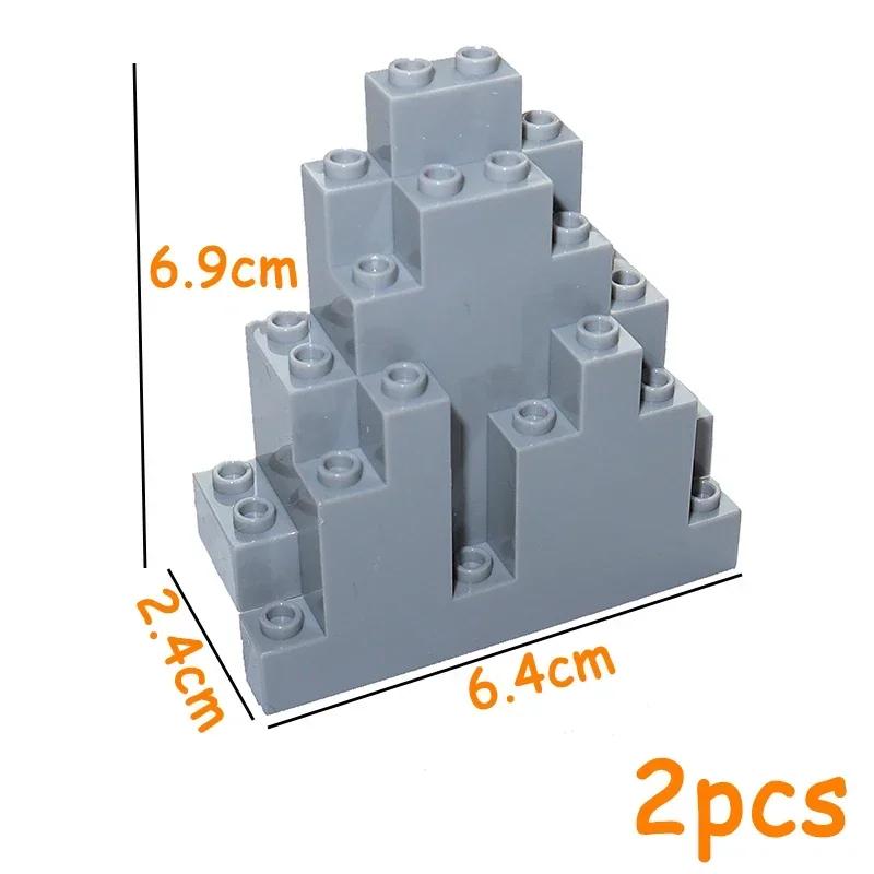Non-Toxic Mountain House Garden Rockery Accessories Building Blocks Rock Moc City Street Panel Diy Parts Hill Stone Bricks 6083 6082 30246