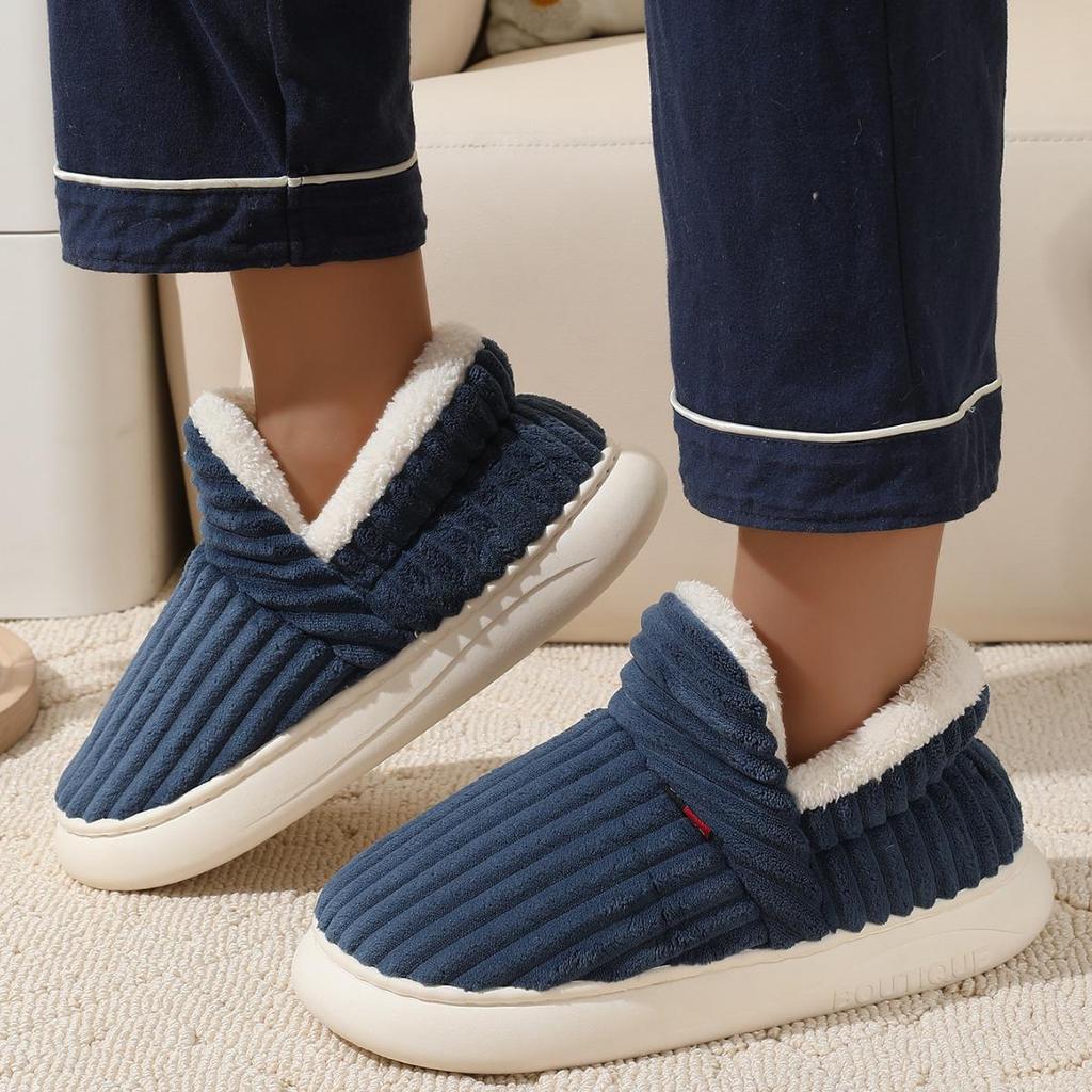 2024 Warm Velvet Lined Non-Slip Winter Slippers