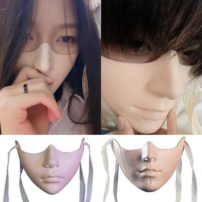 La mitad inferior de la cara máscara mecánica todas las cosas hombres y mujeres Hanfu Tang disfraz mascarada Halloween disfrazarse cos máscara estilo antiguo femenino
