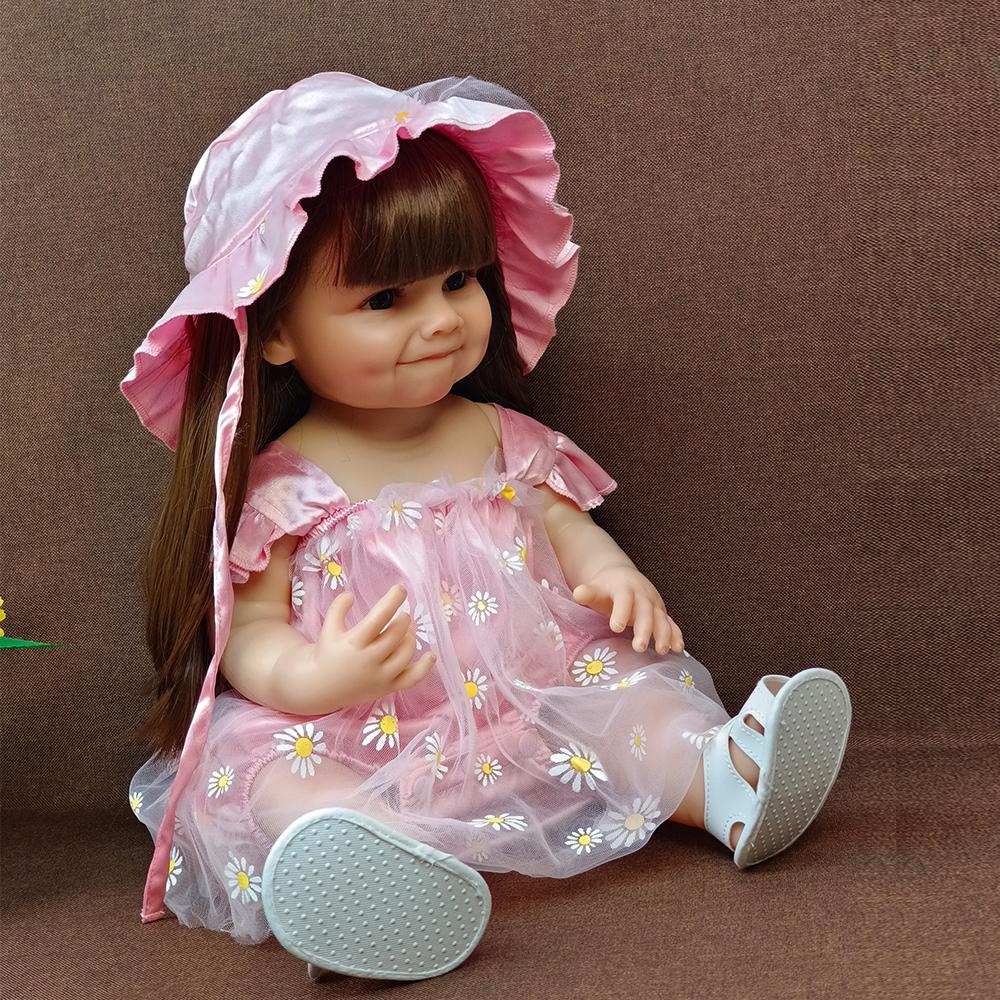 55cm Full Silicone Reborn Doll Lovely Baby Dolls Toy Fashion Simulate Baby Dolls For Girl Gift Toys