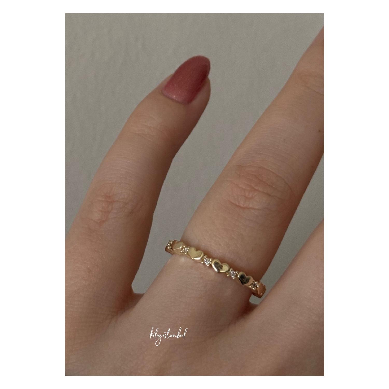 

Tiny Hearts Gold Color Ring золотой