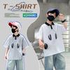 Boys' short sleeved summer clothes 2026 new item, CUHK boys' summer letter printed T-shirt, thin base shirt