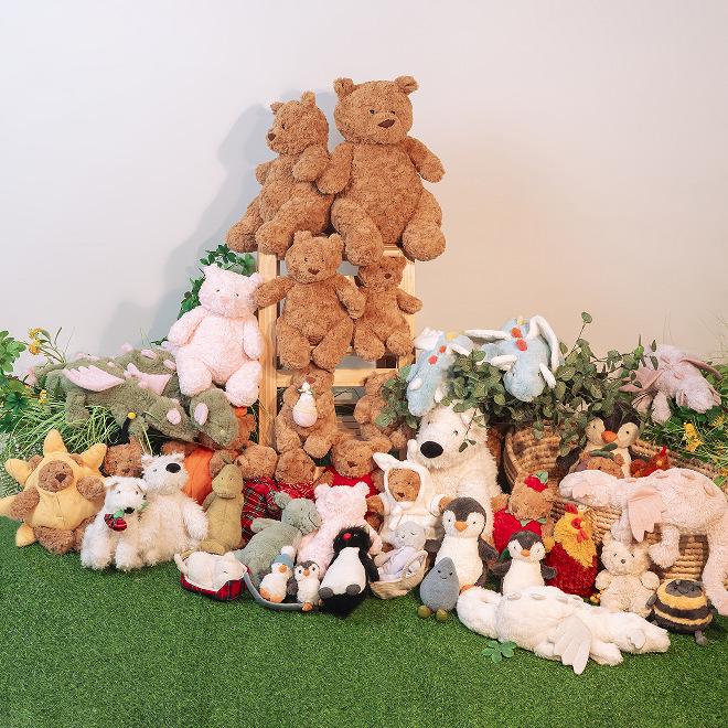 Plüschtier: Hausliche Jellycat Himmel-, Matcha-, Schnee-, Rosa- und Kaki-Drachen