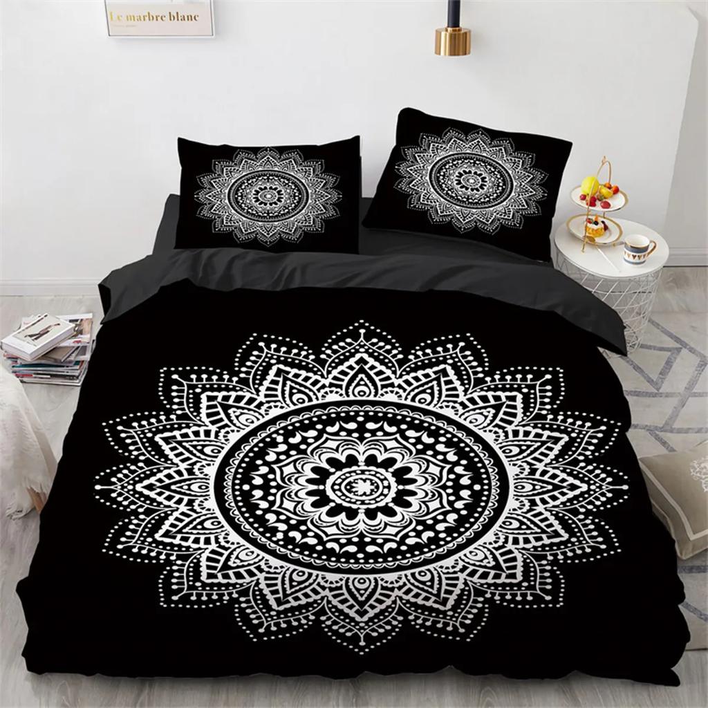 Bohemia Floral Mandala Duvet Cover Microfiber Exotic For Children Girls Women For Bedroom Decoration With Pillowcase Queen King