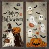 Autocolant decorativ nou de Halloween pentru geam, fantomă albă, liliac, dovleac, autocolant pentru fereastră, transfrontalier