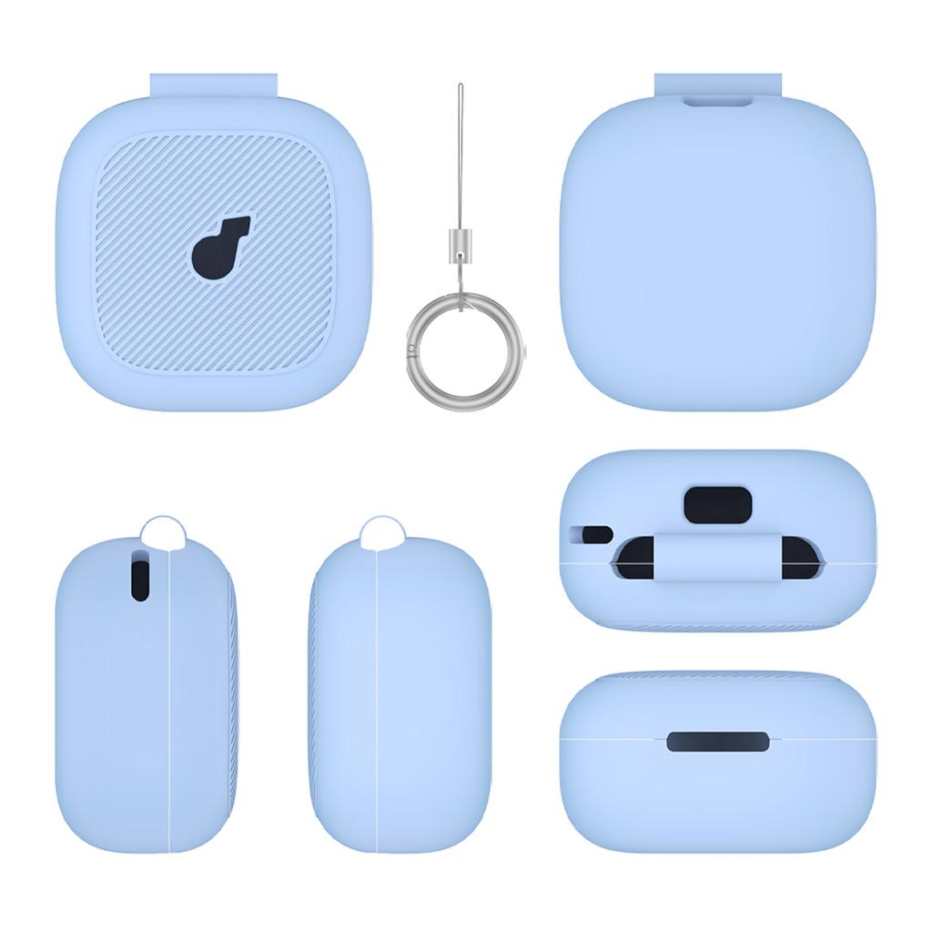 Silicone Case Soft Flexible Scratch Resistant Wireless Earbuds Protective Shell with Carabiner for Anker Soundcore P31i