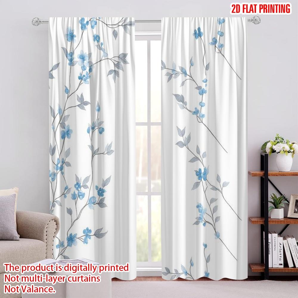 

2pcs,2D plane printing Curtain Fabric Blossom Trails Polyester Fabric (without rod) Room Decor Ldeal for Bedroom & Living Room 52.50 × 116.00 cm 2 pcs