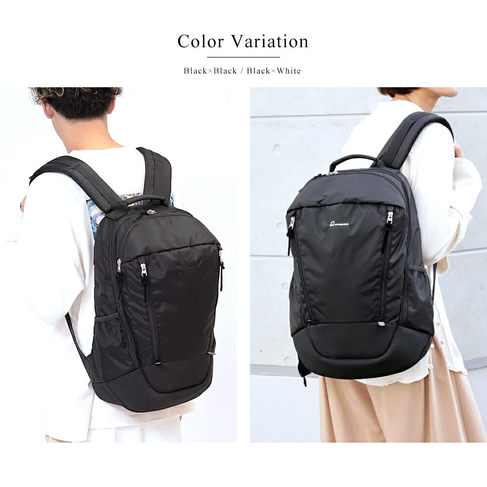 Rename Nylon Simple Black Double-Zip Backpack, Men's, Design,