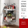 Stainless Steel Kitchen Corner Shelf for Oil, Sauce, Vinegar & Spices - Triangle Storage Rack with Knife Holder.