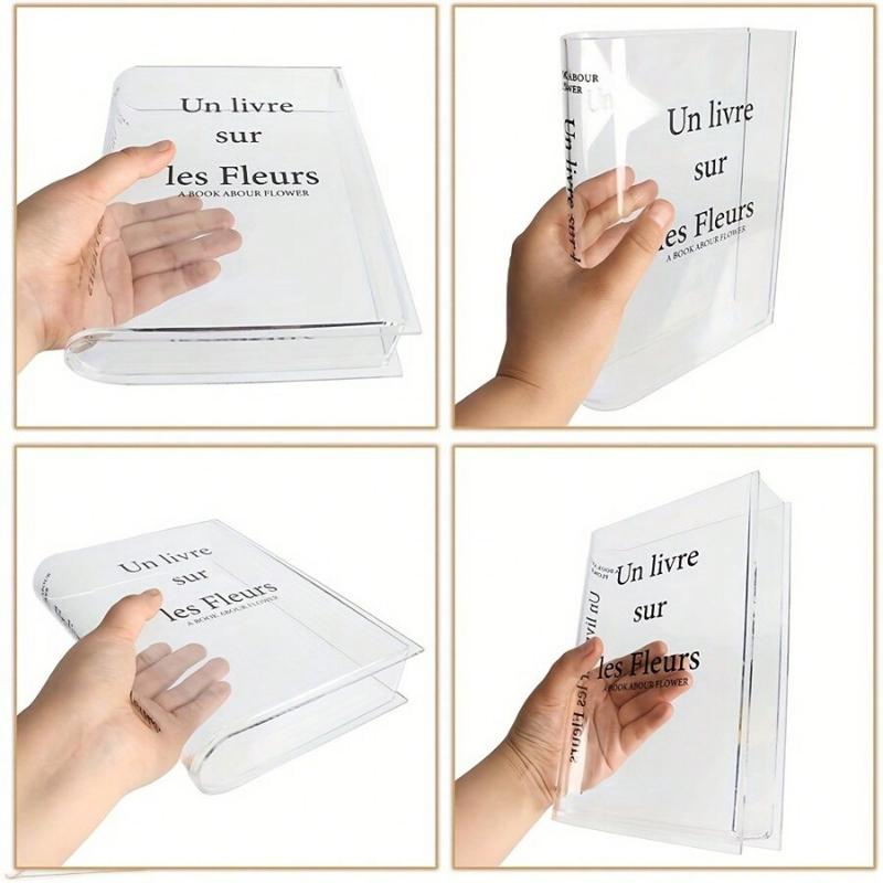 Book Vase Acrylic Book Vase Desktop Vase Bookcase Decoration Aquatic Table Vase Flower Home Decoration Flower Arrangement