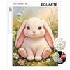 Kit de Peinture sur Perles Encadré DIY Motif Lapin Mignon Art sur Toile avec Perles Scintillantes 3D Décor Mural Élégant pour la Maison Cadeau Créatif Fait Main pour Femmes