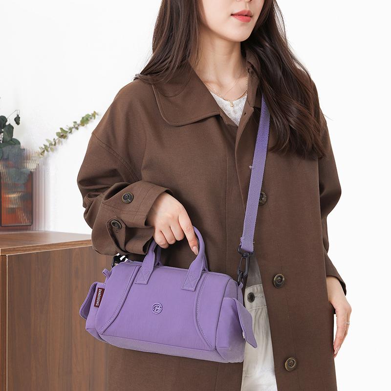 Bolso Bandolera Impermeable de Nylon para Mujer Bolso de Hombro Casual con Asa Superior y Cremallera