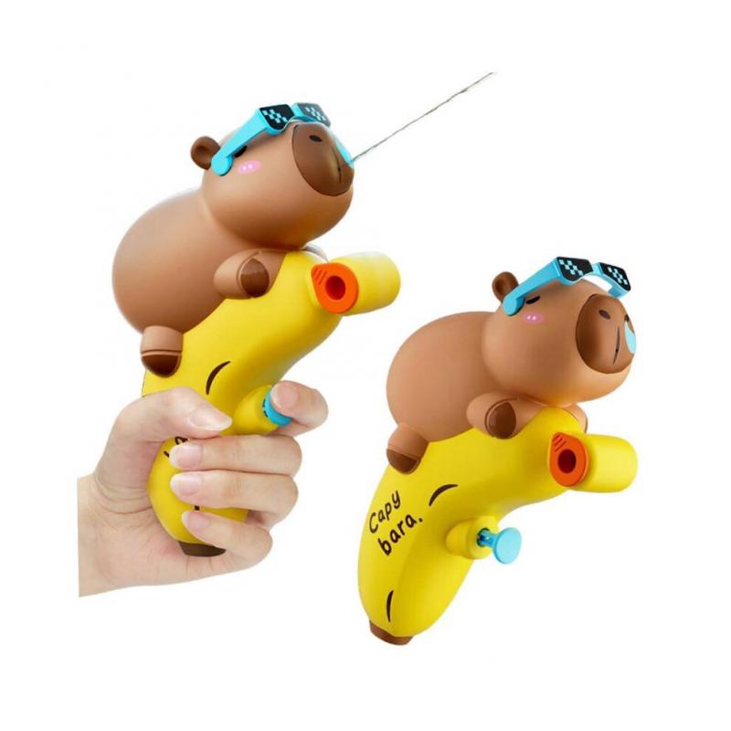 Capybara Shaped Water Gun, 2-Pack Plastic Long-Range Squeeze Water Pistol for Kids 3+, Outdoor Beach Pool Gift