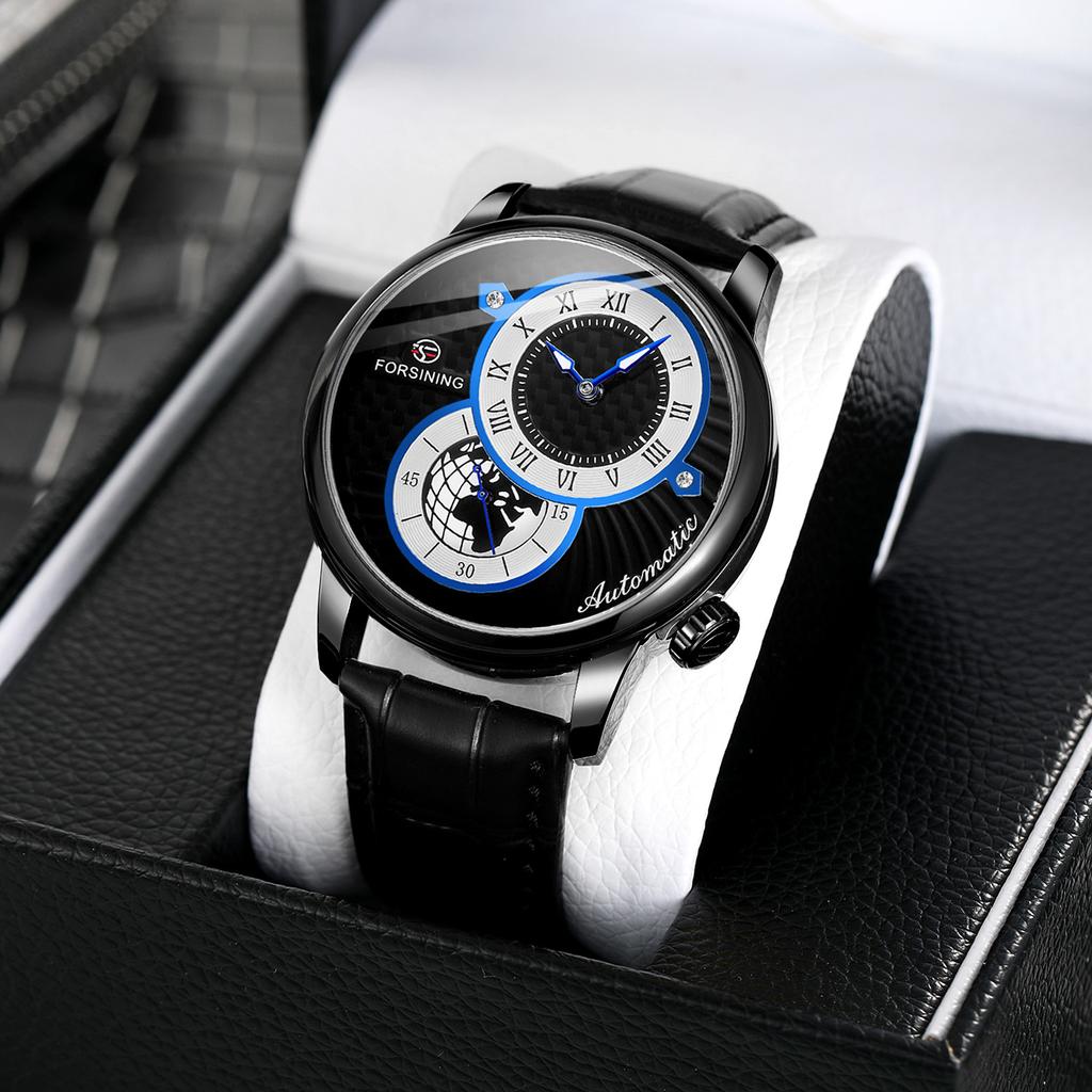 Forsining Stil: Herrenmode, lässig, skelettiert, mechanisches Uhrwerk, automatische mechanische Uhr