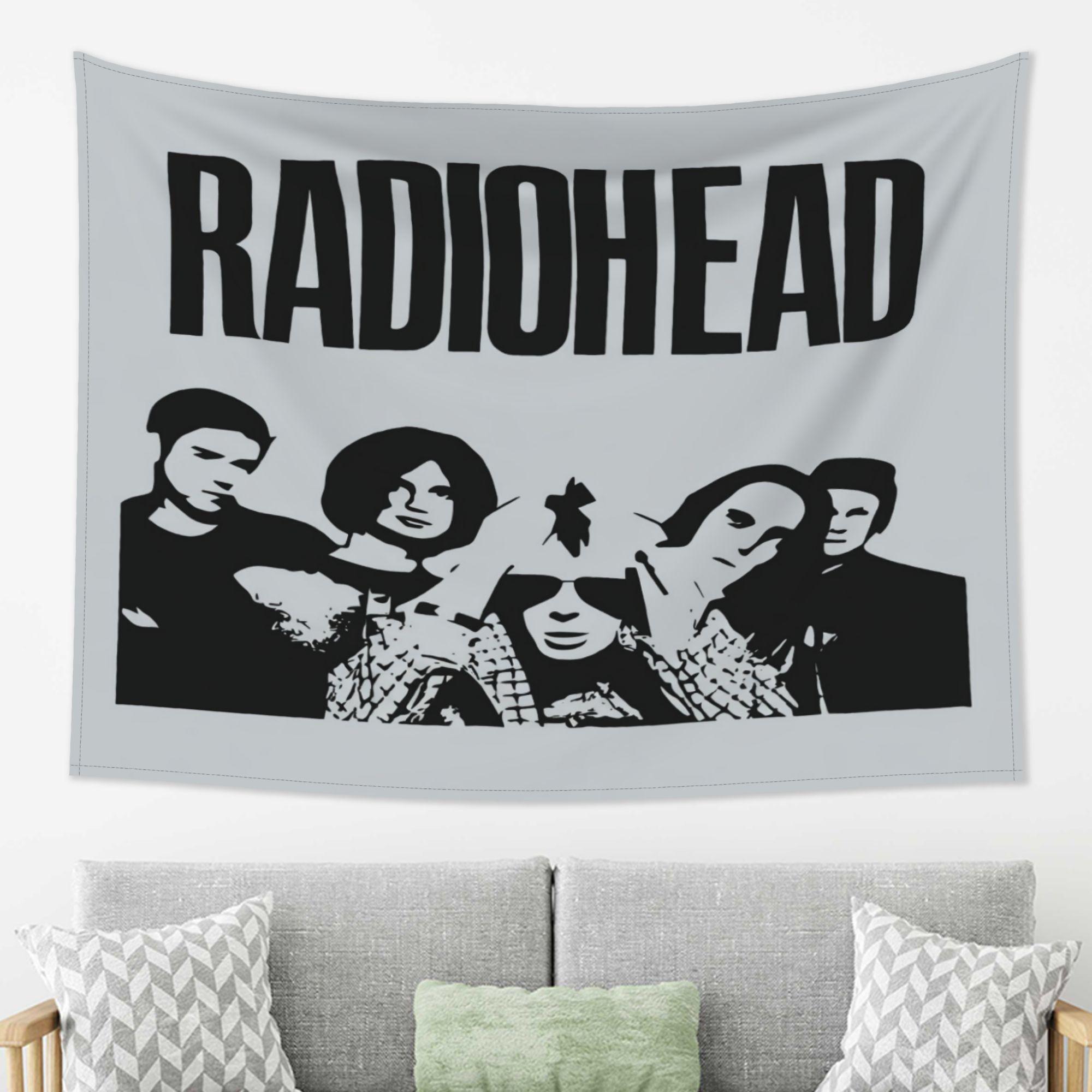 Radio Commander Band Tapestry Vintage Rock Black and White Silhouette Printed Hanging Cloth Room Decoration 100X70CM