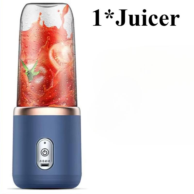 

Портативная электрическая соковыжималка 400 мл, 6 лезвий, чашка для фруктового сока, USB перезаряжаемая автоматическая маленькая соковыжималка, блендер для смузи, кухонный комбайн #1 синий