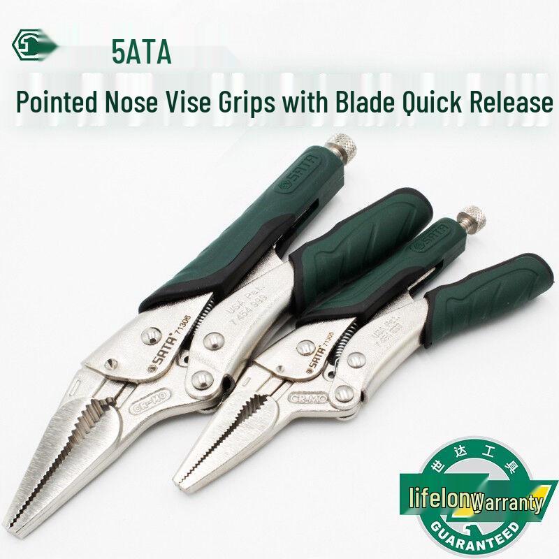 SATA 71305/71306 Needle Nose Pliers with Blade & Quick Release Lock